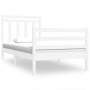 Estructura de cama individual madera maciza blanco 90x190 cm de , Camas y somieres - Ref: Foro24-3105281, Precio: 98,20 €, De...