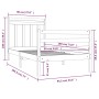 Estructura de cama individual madera maciza blanco 90x190 cm de , Camas y somieres - Ref: Foro24-3105281, Precio: 98,20 €, De...