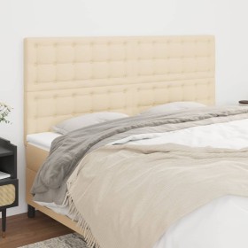 Cabeceros 4 unidades de tela color crema 100x5x78/88 cm de , Cabeceros y pies de cama - Ref: Foro24-3116793, Precio: 135,75 €...