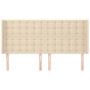 Headboard with cream fabric ears 203x16x118/128 cm by , Headboards and footboards - Ref: Foro24-3120041, Price: 144,14 €, Dis...