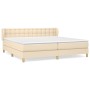 Cama box spring con colchón tela color crema 200x200 cm de , Camas y somieres - Ref: Foro24-3127154, Precio: 628,55 €, Descue...