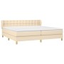 Cama box spring con colchón tela color crema 200x200 cm de , Camas y somieres - Ref: Foro24-3127154, Precio: 628,55 €, Descue...