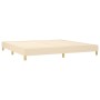 Cama box spring con colchón tela color crema 200x200 cm de , Camas y somieres - Ref: Foro24-3127154, Precio: 628,55 €, Descue...