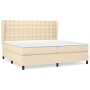 Cama box spring con colchón tela color crema 200x200 cm de , Camas y somieres - Ref: Foro24-3128314, Precio: 726,24 €, Descue...