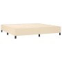 Cama box spring con colchón tela color crema 200x200 cm de , Camas y somieres - Ref: Foro24-3128314, Precio: 726,24 €, Descue...