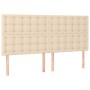 Cama box spring con colchón tela color crema 200x200 cm de , Camas y somieres - Ref: Foro24-3128314, Precio: 726,24 €, Descue...