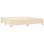 Cama box spring con colchón tela color crema 200x200 cm de , Camas y somieres - Ref: Foro24-3132342, Precio: 682,99 €, Descue...