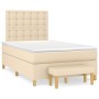 Cama box spring con colchón tela color crema 120x200 cm de , Camas y somieres - Ref: Foro24-3137466, Precio: 459,09 €, Descue...