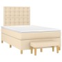 Cama box spring con colchón tela color crema 120x200 cm de , Camas y somieres - Ref: Foro24-3137466, Precio: 459,09 €, Descue...