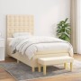 Cama box spring con colchón tela color crema 100x200 cm de , Camas y somieres - Ref: Foro24-3137458, Precio: 418,02 €, Descue...