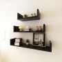 Floating wall shelves 3 pieces black U-shaped MDF for books/DVDs by vidaXL, Shelves and shelves - Ref: Foro24-242175, Price: ...