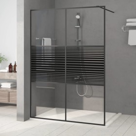 Transparent black ESG glass shower screen 140x195 cm by , Shower walls and screens - Ref: Foro24-152149, Price: 197,99 €, Dis...