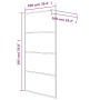 Silver transparent ESG glass shower screen 100x195 cm by , Shower walls and screens - Ref: Foro24-152137, Price: 146,02 €, Di...