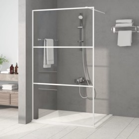 Transparent white ESG glass shower screen 115x195 cm by , Shower walls and screens - Ref: Foro24-152123, Price: 171,83 €, Dis...