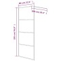 Silver transparent ESG glass shower screen 80x195 cm by , Shower walls and screens - Ref: Foro24-152135, Price: 128,71 €, Dis...