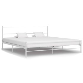 Estructura de cama de metal blanca 180x200 cm de , Camas y somieres - Ref: Foro24-284697, Precio: 122,99 €, Descuento: %