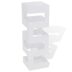 Square umbrella stand cane holder white steel 48.5 cm by vidaXL, umbrella stands - Ref: Foro24-242470, Price: 32,99 €, Discou...