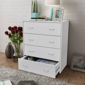 Sideboard with 4 white drawers 60x30.5x71 cm by vidaXL, Sideboards - Ref: Foro24-242545, Price: 82,17 €, Discount: %