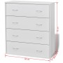 Sideboard with 4 white drawers 60x30.5x71 cm by vidaXL, Sideboards - Ref: Foro24-242545, Price: 82,76 €, Discount: %