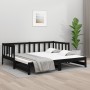 Sofá cama extraíble madera maciza de pino negro 2x(90x190) cm de , Camas y somieres - Ref: Foro24-814668, Precio: 174,17 €, D...