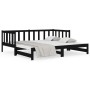 Sofá cama extraíble madera maciza de pino negro 2x(90x190) cm de , Camas y somieres - Ref: Foro24-814668, Precio: 174,17 €, D...