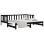 Sofá cama extraíble madera maciza de pino negro 2x(90x190) cm de , Camas y somieres - Ref: Foro24-814668, Precio: 174,17 €, D...