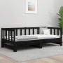 Removable sofa bed solid black pine wood 2x(90x190) cm by , Beds and slatted bases - Ref: Foro24-814668, Price: 174,17 €, Dis...