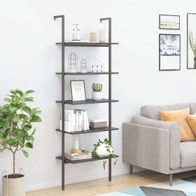 Inclined shelving unit with 5 shelves black 64x35x185 cm by , Bookcases and shelves - Ref: Foro24-336387, Price: 82,56 €, Dis...