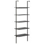 Inclined shelving unit with 5 shelves black 64x35x185 cm by , Bookcases and shelves - Ref: Foro24-336387, Price: 83,24 €, Dis...