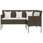 L-förmiges Sofa mit braunen synthetischen Rattankissen von , Outdoor-Sofas - Ref: Foro24-318583, Preis: 180,94 €, Rabatt: %