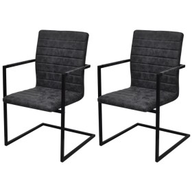 Cantilever dining chairs 2 units black synthetic leather by vidaXL, dining chairs - Ref: Foro24-242285, Price: 202,49 €, Disc...