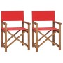 Director chairs 2 pcs solid teak wood red by , Garden chairs - Ref: Foro24-3143632, Price: 186,17 €, Discount: %