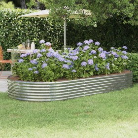 Steel powder-coated silver planter raised bed 296x140x36 cm by , Pots and planters - Ref: Foro24-319032, Price: 95,38 €, Disc...