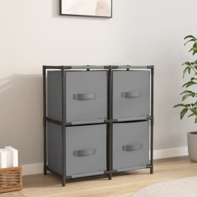 Steel storage cabinet with 4 gray fabric baskets 63x30x71 cm by , Lockers and storage cabinets - Ref: Foro24-337255, Price: 3...