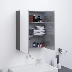 Armario de espejo de baño MDF gris brillante 60x15x75 cm de , Tocadores de baño - Ref: Foro24-331526, Precio: 112,99 €, Descu...