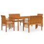 Garden dining set 5 pieces and solid acacia wood cushions by , Garden sets - Ref: Foro24-3120459, Price: 720,78 €, Discount: %