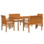 Garden dining set 5 pieces and solid acacia wood cushions by , Garden sets - Ref: Foro24-3120459, Price: 720,78 €, Discount: %