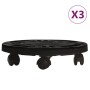 Soporte con ruedas para plantas 3 uds negro diámetro 30cm 170kg de , Soportes para macetas - Ref: Foro24-3143916, Precio: 65,...