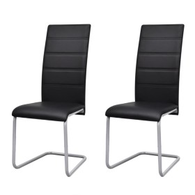 Cantilever dining chairs 2 units black synthetic leather by vidaXL, dining chairs - Ref: Foro24-242289, Price: 133,96 €, Disc...