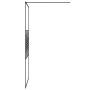 Black transparent ESG glass shower screen 100x195 cm by , Shower walls and screens - Ref: Foro24-152147, Price: 195,32 €, Dis...