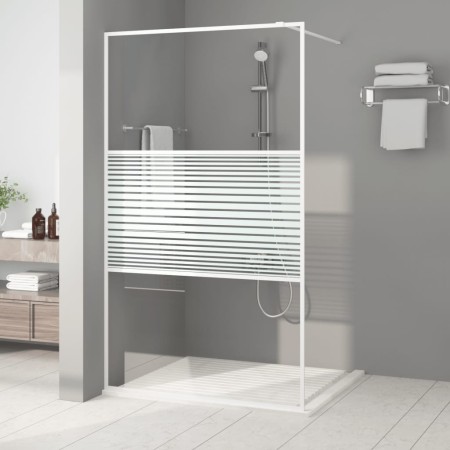 Transparent white ESG glass shower screen 115x195 cm by , Shower walls and screens - Ref: Foro24-152153, Price: 198,29 €, Dis...