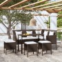 L-förmige Sofagarnitur, 5-teilig, mit braunen synthetischen Rattankissen von , Gartensets - Ref: Foro24-318577, Preis: 301,82...