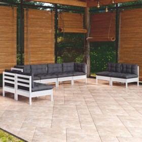 Muebles de jardín 8 pzas con cojines madera maciza de pino de , Conjuntos de jardín - Ref: Foro24-3096233, Precio: 669,99 €, ...