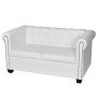 Chesterfield 2-seater sofa white synthetic leather by vidaXL, Sofas - Ref: Foro24-242371, Price: 373,25 €, Discount: %