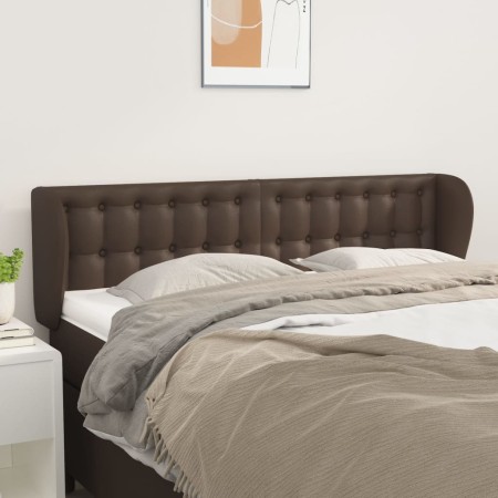 Brown synthetic leather headboard 147x23x78/88 cm by , Headboards and footboards - Ref: Foro24-3117237, Price: 67,11 €, Disco...