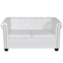 Chesterfield 2-seater sofa white synthetic leather by vidaXL, Sofas - Ref: Foro24-242371, Price: 373,25 €, Discount: %