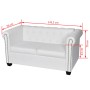 Sofá Chesterfield de 2 plazas cuero sintético blanco de vidaXL, Sofás - Ref: Foro24-242371, Precio: 373,25 €, Descuento: %