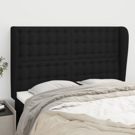 Cabecero con orejas de tela negro 147x23x118/128 cm de , Cabeceros y pies de cama - Ref: Foro24-3118390, Precio: 130,45 €, De...