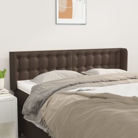 Brown synthetic leather headboard 147x16x78/88 cm by , Headboards and footboards - Ref: Foro24-3118861, Price: 66,99 €, Disco...