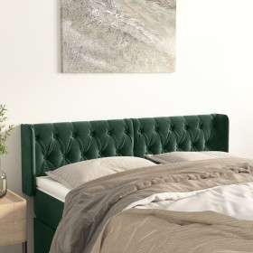 Cabecero de terciopelo verde oscuro 147x16x78/88 cm de , Cabeceros y pies de cama - Ref: Foro24-3119155, Precio: 83,99 €, Des...